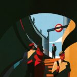 illustrator image-peoples walking on a street