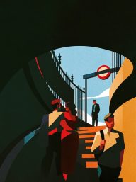 illustrator image-peoples walking on a street